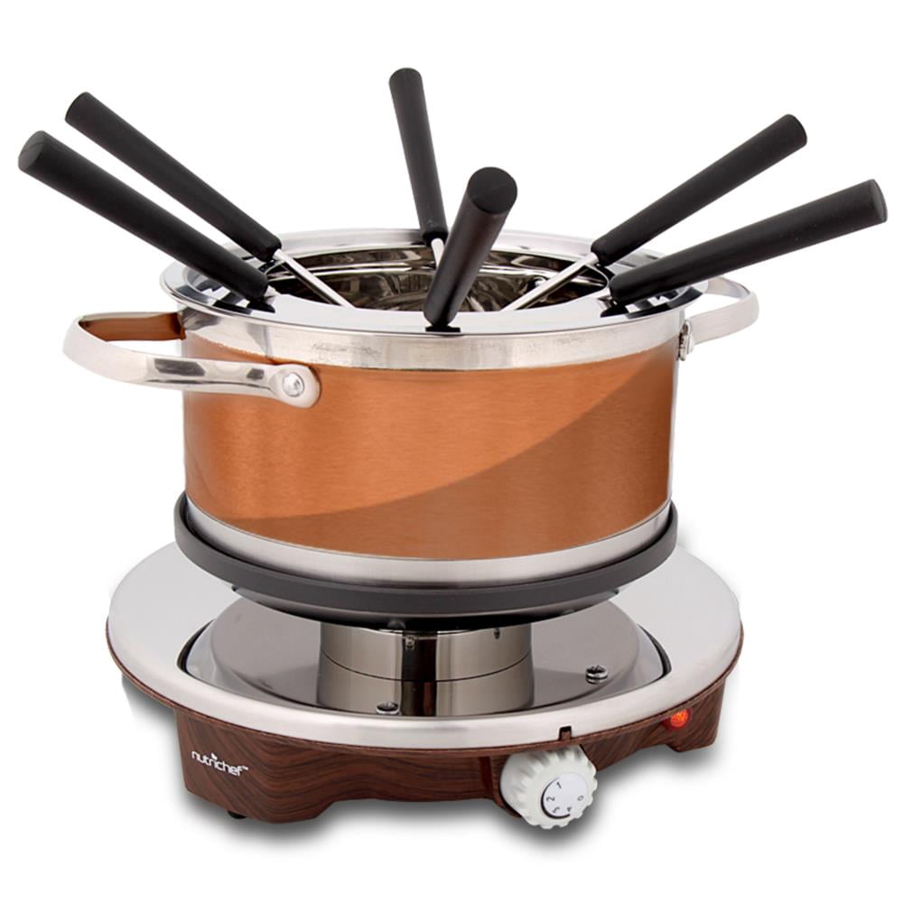 NutriChef PKFNMK25 Electric Melting Pot Fondue Maker with Dipping