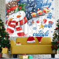 thumbnail image 3 of Christmas Snowman Shower Curtains, Winter Buffalo Check Plaid Snowman Xmas Tree Bird Snowflake Holiday Snowy Bathroom Shower Curtain Set with 12 Hooks 72 x 72 inch, Machine Washable Bath Decor, 3 of 5