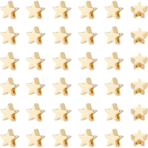 24 piezas de separadores tubulares de latón chapados en oro de 18 quilates, separadores de columna de 6 mm, ideales para bisutería y otras manualidades.