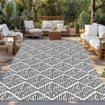 thumbnail image 2 of Black White Outdoor Rug for Patio/Deck/Porch, Non-Slip Large Area Rug 6 x 9 Ft, Modern Abstract Art Farmhouse Indoor Outdoor Rugs Washable Area Rugs, Reversible Camping Rug Carpet Runner, 2 of 8