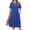 Blue, variant on WellSize Plus Size Dresses for Women Summer Crew Neck Short Sleeve Sundresses Casual Beach Midi Dresses with pockets