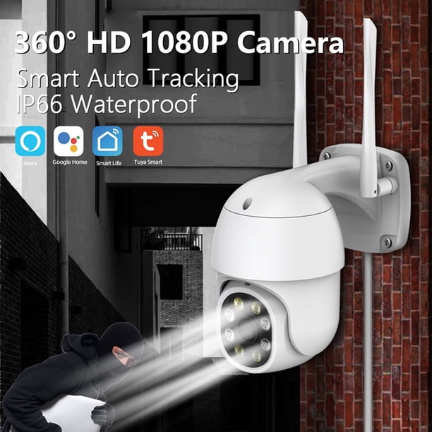 Detector de movimiento de cámara de vigilancia impermeable Tuya 1080P 2MP para interior y exterior