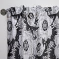 thumbnail image 3 of Designart 'Retro Black and White Flowers Pattern' Mid-Century Modern Curtain Panel, 3 of 5
