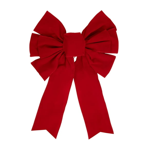 WEGFTDUOP Red Bow Red Velvet Christmas Party Indoor Garland Christmas Tree Decoration Bow