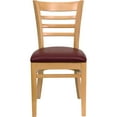 thumbnail image 6 of Flash Furniture HERCULES Series Ladder Back Natural Wood Restaurant Chair - Burgundy Vinyl Seat, 6 of 7