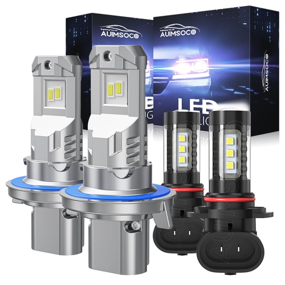 AUIMSOCO LED Headlights High Low Beam Fog Lights For Dodge Caliber 2007-2009 H13 High/Low Beam H10 Fog Light 4 Pack