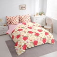 thumbnail image 3 of jejeloiu Cute Cartoon Strawberry 7-Piece Bedding Comforter Set,Kawaii Daisy Blossom Flowers King Bedding Sets For Girls Reversible, 3 of 8