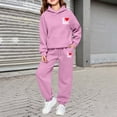 thumbnail image 2 of Back To School Girls Sweatsuit Sets 2 Piece Pullover Hoodie Sweatshirt & Sweatpants Matching Set Tracksuit Teens Athletic Girls Clothes Outfits, 2 of 5