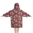 thumbnail image 2 of Maroon Footballs Pattern Blanket Hoodies for Kids 6-13YR Oversize Wearable Blanket Hoodies for Boys Girls Teens, 2 of 7