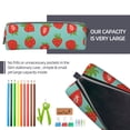 thumbnail image 5 of Haiem Hand Drawn Strawberry Print Leather Pencil Case Art Supplies Case Zipper Pencil Pouch Stationery Storage Pencil Bag, 5 of 7
