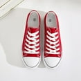 thumbnail image 2 of Women's and men's Classic Fashion White Low-Top Sneakers - Comfortable Lace-Up Canvas Shoes, 2 of 13