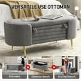 thumbnail image 4 of Tabaray 45.3” Storage Ottoman Bench with Lift Top Design, Modern End of Bed Bench with Upholstered Sherpa Fabric, Toy Storage Bench for Bedroom, Living Room (Grey), 4 of 14