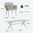thumbnail image 7 of LayinSun Outdoor Dining Set for 6, 7 Pieces Patio Furniture Sets with Aluminum Dining Table and Rope Weave Chairs, 7 of 7
