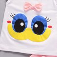 thumbnail image 3 of HCNTES Toddler Girls Clothes 6M 12M 18M 24M 2T 3T 4T Summer Outfits Baby Cartoon Print Vest T Shirt Tops Shorts Clothes Set, 3 of 5