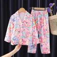 thumbnail image 5 of Sanrios My Melody Hello Kittys Cinnamoroll, conjunto de pijama con solapa estampado bonito para niños, cárdigan Kawaii, pantalones de manga larga, ropa para el hogar, 5 of 5