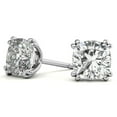 thumbnail image 2 of Forever Jewels 5 Carat Cushion Cut Moissnaite Women's Solitaire Stud Earrings 14K White Gold Plated, 2 of 4