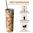 thumbnail image 6 of 20oz Fall Pumpkins Leaves Pattern Skinny Tumblers Stainless Steel Tumbler with Lid and Straw,Vacuum Insulated Double Wall Travel Tumbler Cups with Cleaning Brush for Coffee,Tea, 6 of 6