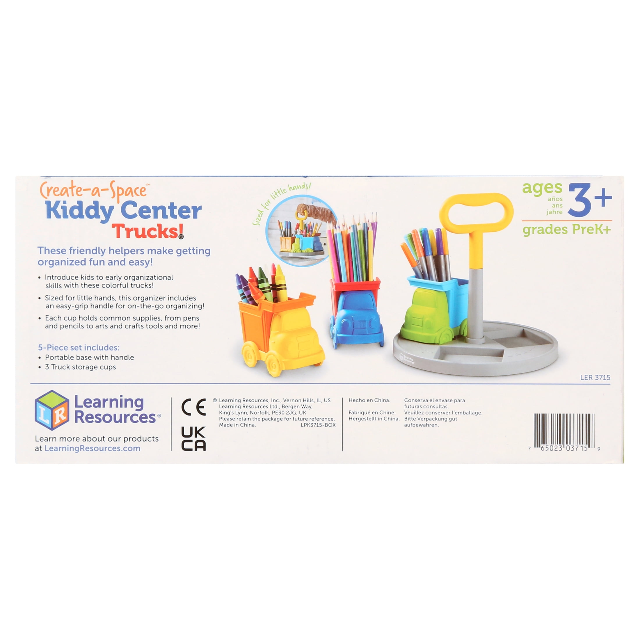 Learning Resources Create-a-Space Kiddy Center Trucks - Arts and Craft Organizer, Classroom Organization, School Supplies Organizer