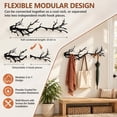 thumbnail image 3 of Tree Branch Wall Mounted Coat Rack, Black Sturdy Metal, 6 Decorative Hooks for Coats, Hats, Bags, Towels, Entryway Home Wall Decor, 3 of 6