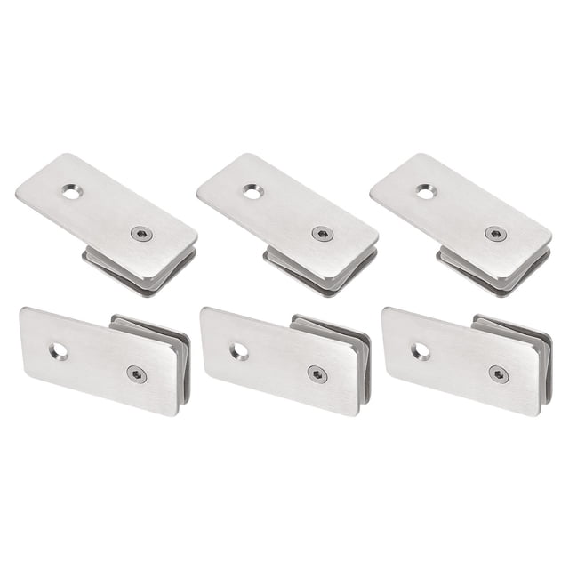 Abrazadera de vidrio Unique Bargains Acero inoxidable 201 8-12mm 180 Grados 6uds