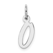 Auriga Fine Jewelry 925 Sterling Silver Rhodium-plated Letter O Initial Charm Pendant for Women (L - 19mm, W - 8mm)