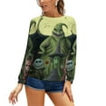 thumbnail image 7 of Oogie Boogie Sweatshirts for Women Long Sleeve Crewneck Raglan Sweater Graphic Pullover Casual Comfy Tops XL, 7 of 7