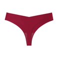 thumbnail image 1 of Zhuge Ropa interior sin costuras para mujer, bragas sexys de encaje estilo hipster, tanga, bragas, ropa interior para mujer, 3 piezas (rojo vino, L), 1 of 2