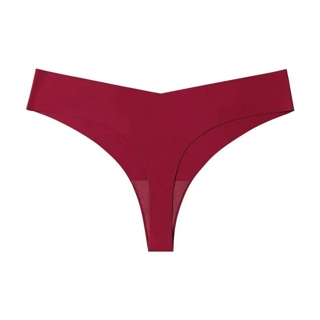Zhuge Ropa interior sin costuras para mujer, bragas sexys de encaje estilo hipster, tanga, bragas, ropa interior para mujer, 3 piezas (rojo vino, L)