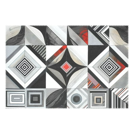 

Ryvnso 1 Piece Placemats Geometric Plaid Checkered Pattern Dining Mats Heat-Resistant Non-Slip Washable Table Mat