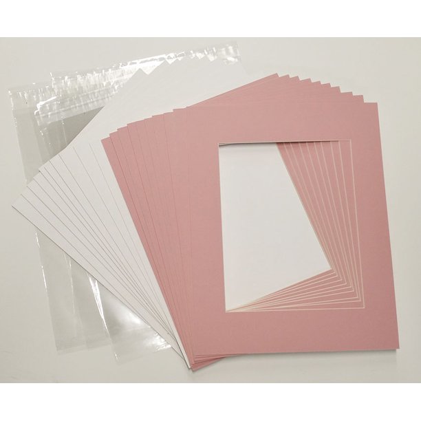 10x12 White Picture Mats with White Core for 8x10 Pictures Fits 10x12 Frame