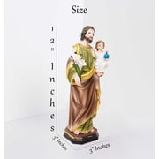 MrcjSales – Saint. Joseph Statue | 12 inches | San Jose Engraved | Church, Home Decor, Gifts, Prayers