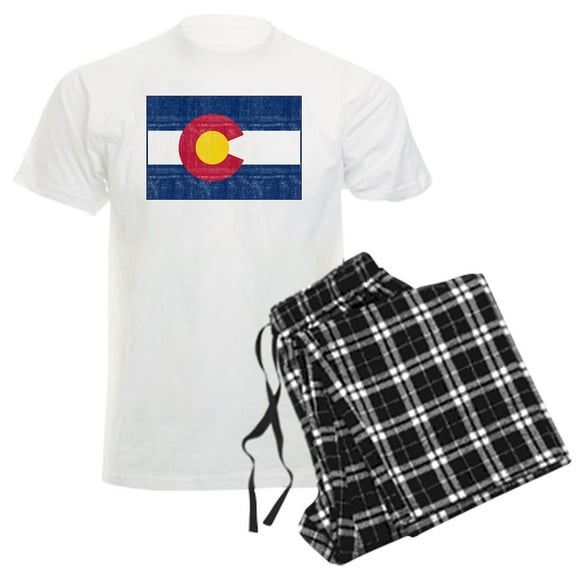 CafePress - Colorado Flag Men's Light Pajamas - Men's Light Loose Fit Cotton Pajama Set