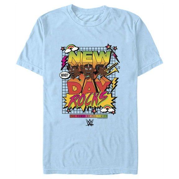 Men's WWE New Day Rocks Graphic Tee Light Blue Large