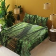 thumbnail image 3 of Ambesonne Forest Fitted & Top Sheet Set with Shams, Entrance to Wilderness, Green Brown, 3 of 5