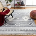 thumbnail image 2 of SAFAVIEH Kilim Trochez Geometric Area Rug, Grey/Ivory, 4' x 6', 2 of 8