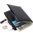 thumbnail image 4 of Maoww Vertical Men's ID Cridit Card Slots PU Bifold Style Short Wallet Zipper Coin Money Purse, 4 of 7