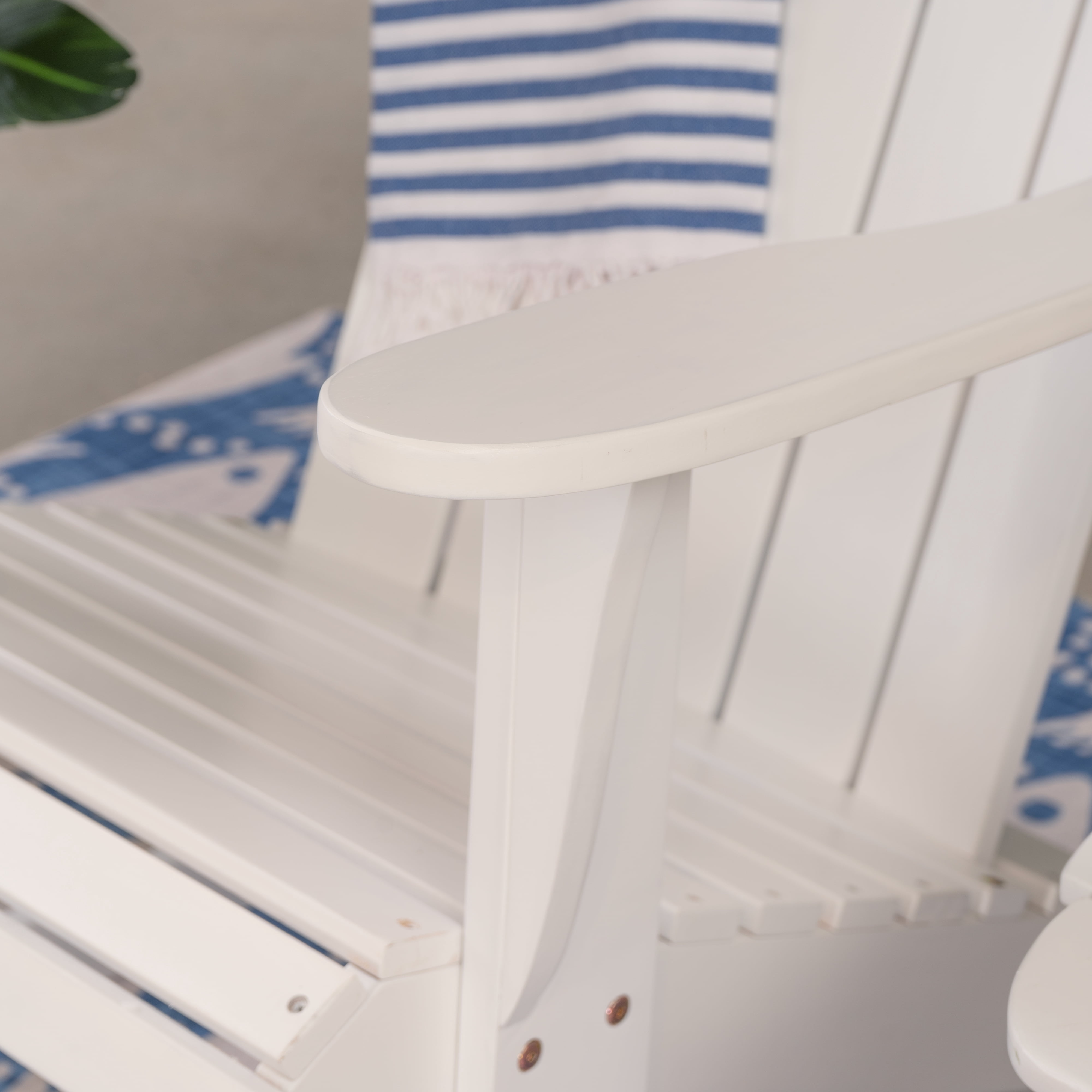 Linon Brookhaven Outdoor Adirondack Rocking Chair, White