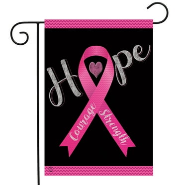 Toland Home Garden Hope Love Cure Ribbon Breast Cancer Flag Double ...