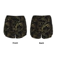 thumbnail image 3 of Rateoe Gold Gloss Outline Floral Printed 2 in 1 Women's Workout Shorts for Athletic Gym Running Shorts with Phone Pockets-Small, 3 of 7