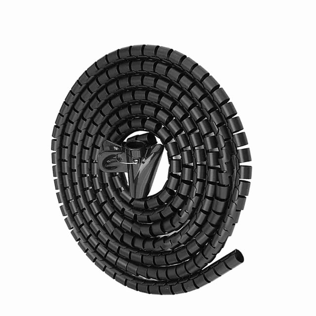 Organizador De Cables En Tubo En Espiral, Protector De Envoltura De Cable Flexible, Tubo De Almacenamiento De Cables Para El Hogar Y La Oficina, Color Negro