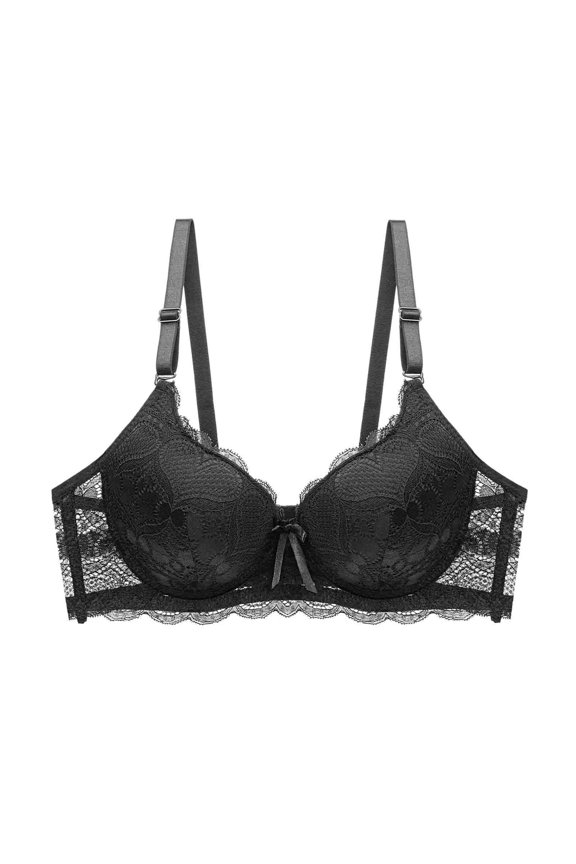 Womens Underwire Bras BC Cup Push Up Bras for Women High Support Lace Splice Full Coverage Underwear Tshirt Bra