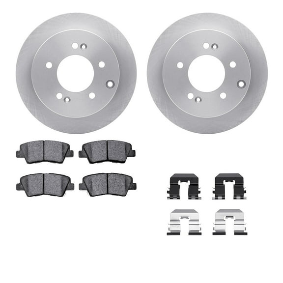Dynamic Friction Company Rear Brake Rotors with 5000 Advanced Brake Pads includes Hardware 6512-21091