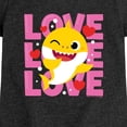 thumbnail image 2 of Baby Shark - Valentine Love Hearts - Toddler Girls Fitted Short Sleeve T-Shirt, 2 of 5