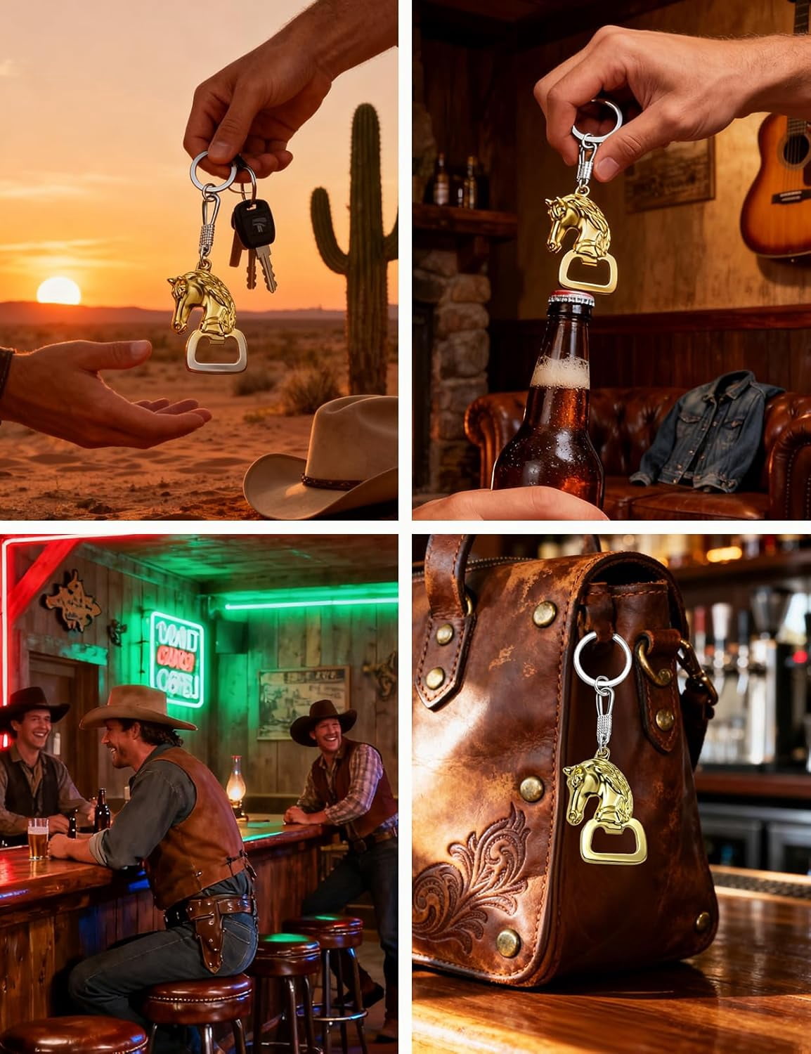 MKEUDQ-Western Keychain Bottle Opener Cowboy Longhorn Bottle Opener Keychain Tool Vintage Key Ring for Western Accessories