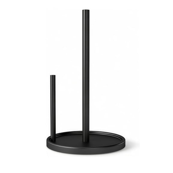 Armastuse Black Paper Towel Holder Countertop, Stainless Steel Kitchen Roll Holder with Weighted Base - Fits Standard And Large Rolls