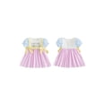 thumbnail image 2 of BemeyourBBs Toddler Baby Girl Dadd's Girl Dress Fathers Day Outfit Little Girl Summer Sundress Cute Letter Floral Embroidery Striped Puff Short Sleeve Side Bow Decor A Line Dress, 2 of 7
