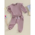 thumbnail image 3 of Bagilaanoe 2PCS Baby Girl Pants Set Newborn Long Sleeve Sweatshirt Pullover Tops + Sweatpants 6M 12M 18M 24M Infant Casual Sweatsuits, 3 of 8