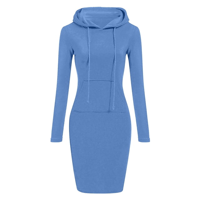 Yuyuzo Robe Décontractée d'Automne pour Femmes à Manches Longues avec Capuche et Poche