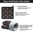 thumbnail image 7 of Colorful Headphones Games Black Pattern Kitchen Oven Mitt and Pot Holder Sets 2 Pcs for Baking, Cooking and Grilling, Heat Resistant Up To 392 °F, 7 of 7
