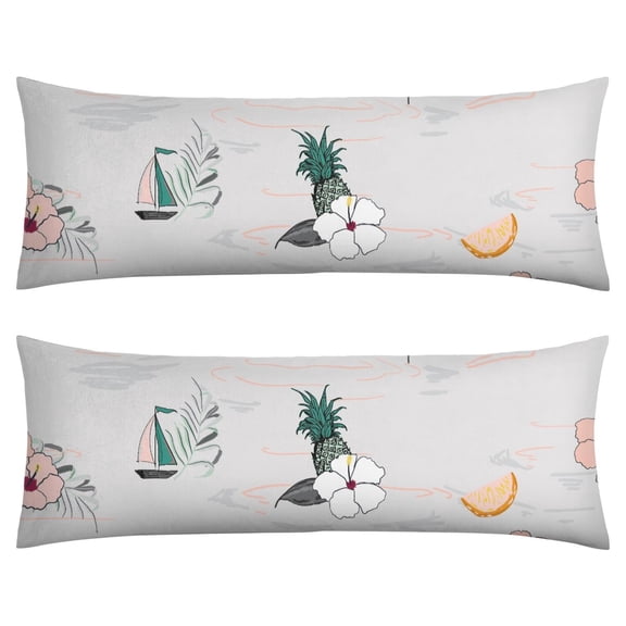 Hawaiian Beach Landscape Body Pillow Cover - Breathable 20x54 Long Pillow Case with Hidden Zipper for Maternity & Sleep